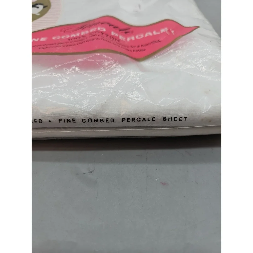 Vintage Double Bed‎  Flat Sheet Set Penneys Pencale White  NOS